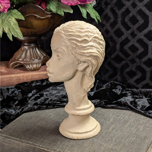 RARE Fred Press Vintage Mid Century Bust Sculpture, Goddess Circe as Child Youth - Picture 2 of 10